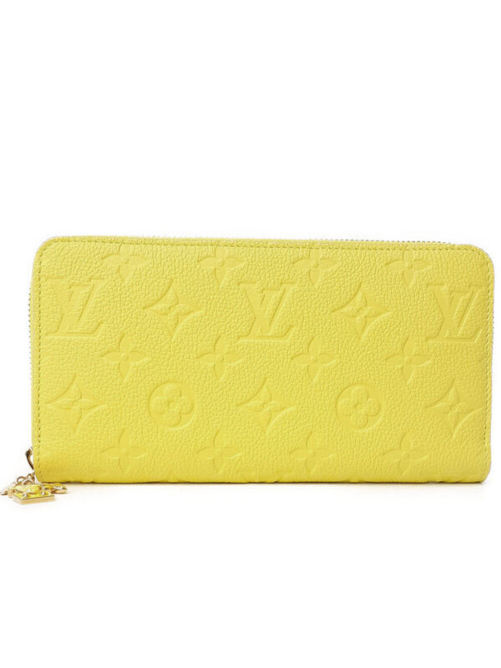 Louis Vuitton Monogram Empreinte Zippy Wallet Round Zipper Long Leather Yellow